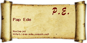Pap Ede névjegykártya